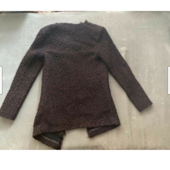 IRO Boucle Burgundy Wool Asymmetrical Jacket 36 S - Picture 8 of 11